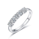 Five Stone Moissanite Diamond Wedding Band 925 Sterling Silver Ring MFR8372