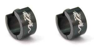 Black Dragon Stainless Steel Mens Earrings ME159
