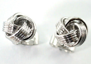 Hip Hop Silver Tone Twisted 18k White Gold Plated Mens Earrings ME289