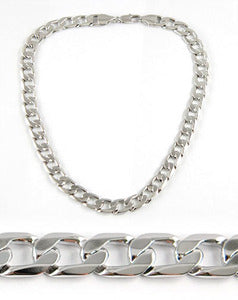 Hip Hop Mens 18K White Gold Plated Curb Links Necklace Chain MN002