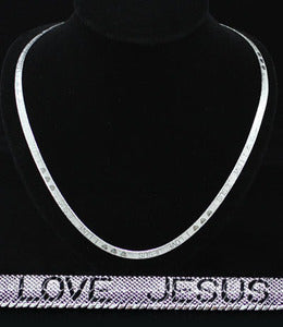 I Love Jesus 18K White Gold Plated Mens Chain Necklace MN049