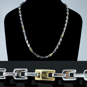 R&B Silver Gold Tone Stainless Steel Links Mens Necklace Chain MN068