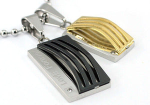Two Tone Love Forever Pair Lover Set Steel Mens Pendants Necklace MP027