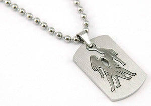 Gemini Zodiac Sign - Stainles Steel Mens Pendant Necklace MP127