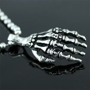 Skeleton Hand Stainless Steel Mens Pendant Necklace MP168
