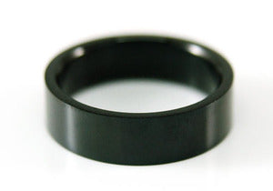 Biker Plain Black Solid Stainless Steel Mens Ring MR045