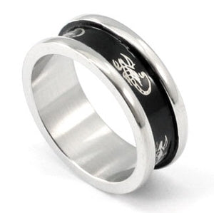 Gothic Two Tone Scorpion Stainless Steel Mens Ring MR056