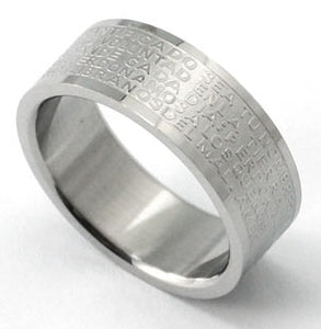 Religious Cross Bible Quote Stainless Steel Mens Ring MR066 – my-jewels.com