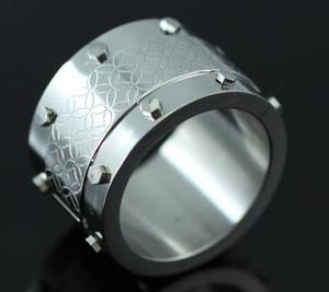 Ancient Chinese Coin Pattern Design Stainless Steel Mens Ring MR069