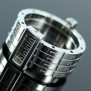 Four Digit Custom Combinations Code Password Stainless Steel Mens Ring MR078