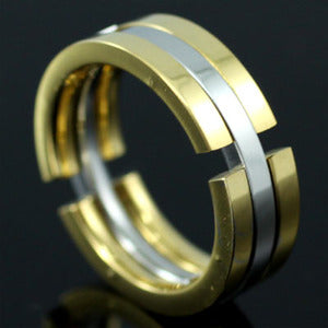 Silver Gold Tone Transformable Stainless Steel Mens Ring MR083