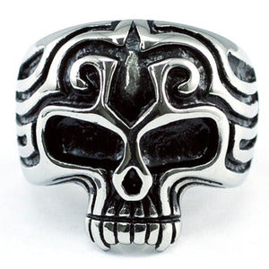 Biker Skull Head Magnetic Health Stainless Steel Mens Ring MR099