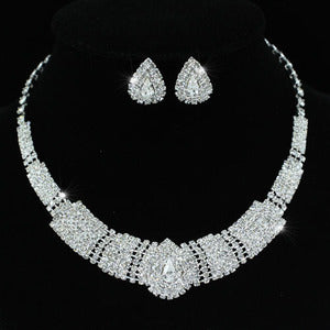 Bridal Vintage Style Crystal Necklace Earrings Set XS1216