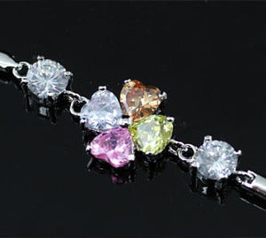 4.5 Carat Multi-Colour Created Topaz CZ Bracelet XSB109