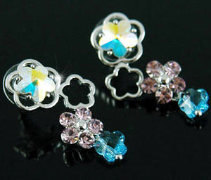 Dangling Flower Earrings use Austrian Crystal XE036