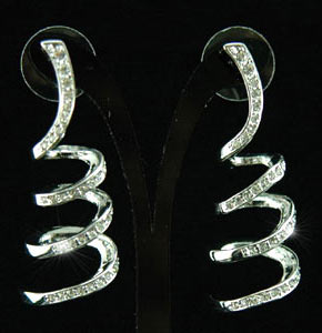 Dangle Spiral Earrings use Austrian Crystal XE038
