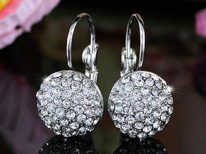 White Gold Plated Earrings use Swarovski Crystal XE108