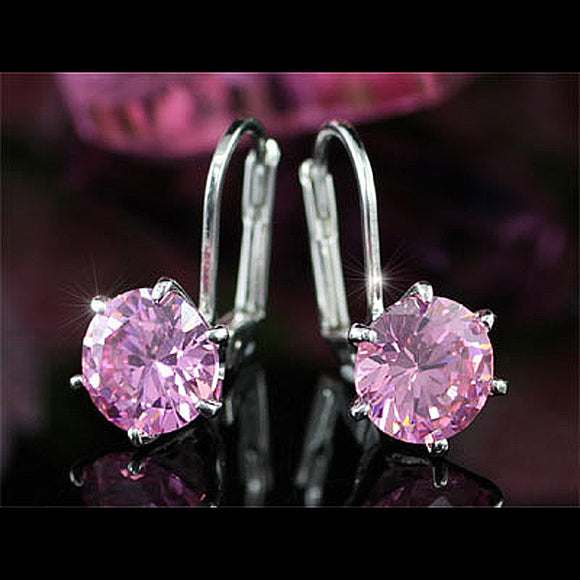 2 Carat Pink Created Sapphire Earrings XE115