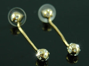 Dangle Ball Gold Plated Earrings use Austrian Crystal XE149