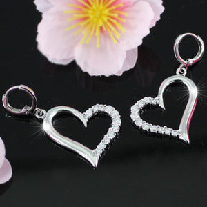 Bridal / Fashion Heart Cubic Zirconias Earrings XE236