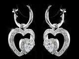 1 Carat Dangle Heart Cubic Zirconia Earrings XE283