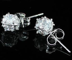 3 Carat Cube Created Diamond Stud Earrings XE345