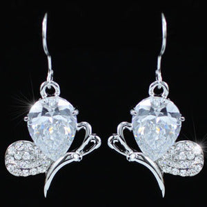 Dangle 4.5 Carat CZ Created Diamond Butterfly Earrings XE353