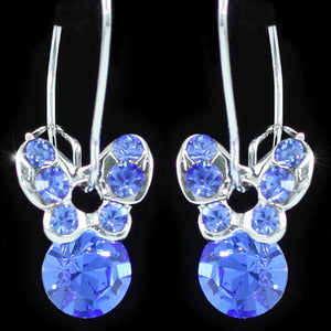 Dangle Butterfly Blue Crystal Earrings XE387