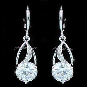 Dangle 1.5 Carat Sparkling CZ Created Diamond Earrings XE438