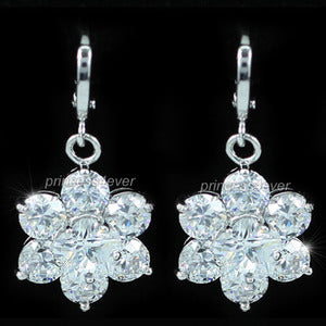 Dangle Flower 3.5 Carat CZ Created Diamond Earrings XE440