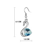 3 Carat Aqua Blue Dangle Swan Earrings use Austrian Crystal XE473