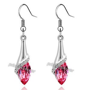 Dangle 3.5 Carat Pink Earrings use Austrian Crystal XE485