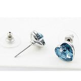 3 Carat Aqua Blue Heart Earrings use Austrian Crystal XE502