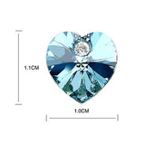 3 Carat Aqua Blue Heart Earrings use Austrian Crystal XE502