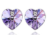 3 Carat Purple Heart Earrings use Austrian Crystal XE503