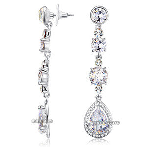 Bridal Wedding Pageant Created Diamond Dangle Earrings XE523