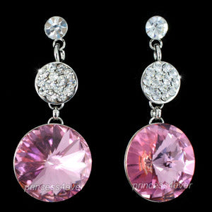 Dangle 5 Carat Pink Earrings use Austrian Crystal XE524