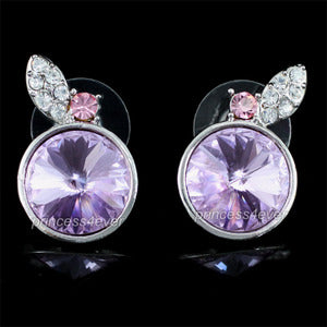 5 Carat Purple Stud Earrings use Austrian Crystal XE530