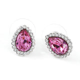 2 Carat Pink Pear Cut Stud Earrings use Austrian Crystal XE575