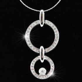 Circles Pendant Necklace use Austrian Crystal XN026