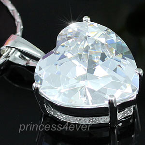 8 Carat Heart CZ Created Diamond Pendant Necklace XN085