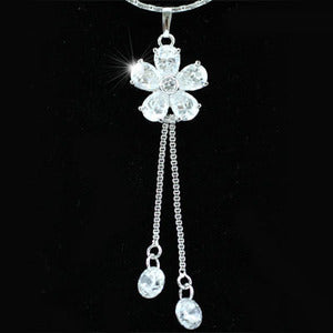 4 Carat CZ Created Diamond Flower Pendant Necklace XN148