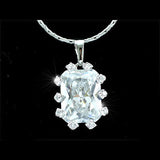 10 Carat Emerald Cut Created Diamond CZ Pendant Necklace XN149
