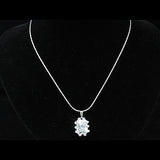 10 Carat Emerald Cut Created Diamond CZ Pendant Necklace XN149