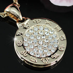 Horoscope Rose Gold Plated Necklace use Swarovski Crystal XN155