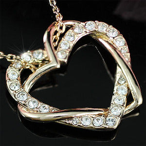 Heart Rose Gold Plated Necklace use Swarovski Crystal XN158