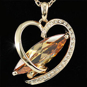 Heart Rose Gold Plated 8 Carat Sapphire Necklace XN159