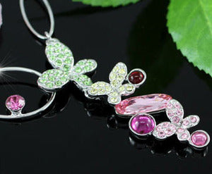 Multi-Colour Flower Necklace use Swarovski Crystal XN223
