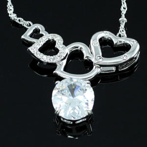 Heart Necklace use Swarovski Crystal XN232
