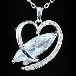 8 Carat CZ Created Diamond Heart Necklace XN271